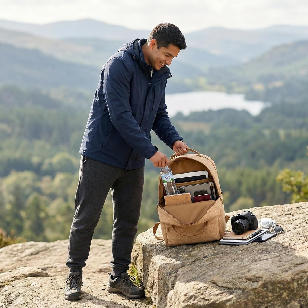 FLYINGFOX Women's Laptop Backpack Fits 16 inch Laptops, Fashion Lightweight Bookbag for Travel Work Business Teachers Nurses, Elegant Commuter Bag, Laptop Work Bags 17.7" x 7.9" x 11.8"