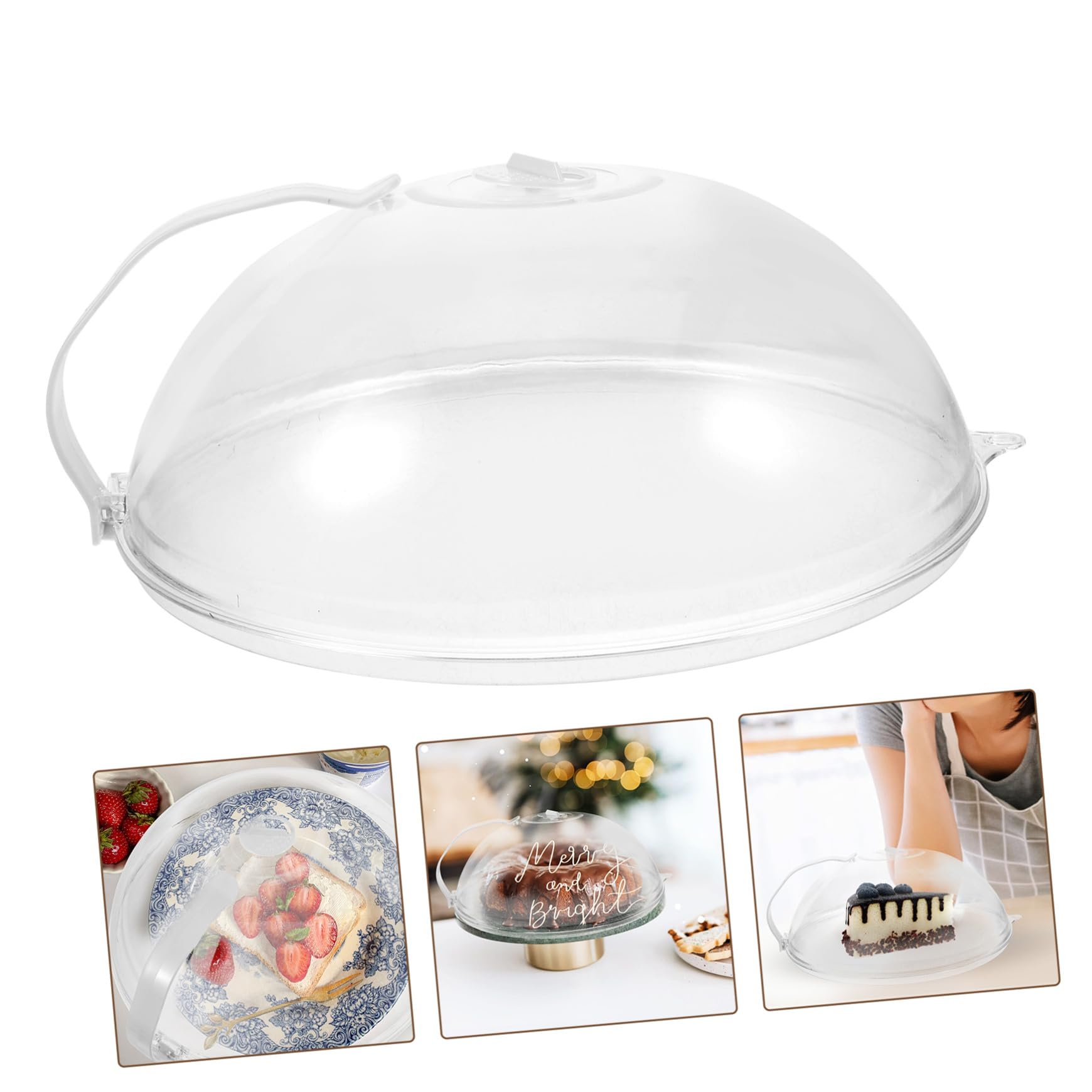 Cubierta Salpicaduras para Microondas Reutilizable de PC Tapa Protectora Ligera con Asa Pequeña para Platos Resistente al Aceite y Polvo para Cocinar Uniformemente