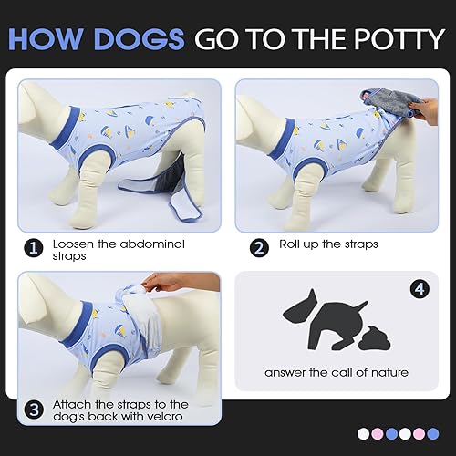 Miniatura 5 de FUAMEY Traje de recuperación para perros, mameluco para perros después de la cirugía, traje quirúrgico para perro, traje de esterilización para