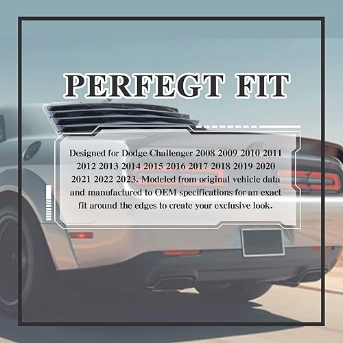 Miniatura 6 de Rejillas de ventana trasera para Challenger 2008 2009 2010 2011 2012 2013 2014 2015 2016 2017 2018 2019 2020 2021 2022 2023 2022 2020 2023 2022 2020