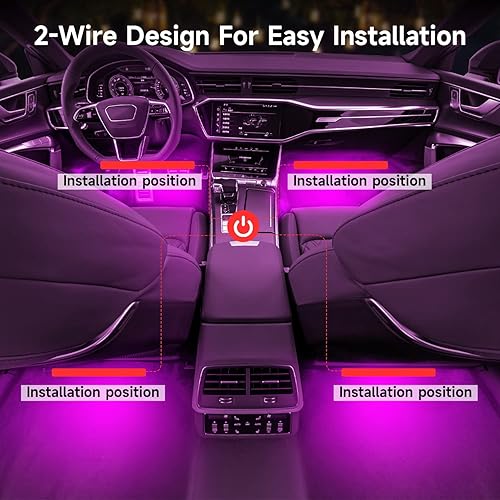 Miniatura 7 de LSENLTY Luces interiores de coche luces LED inteligentes de control de aplicación con modo de bricolaje y modo de música luces LED interiores