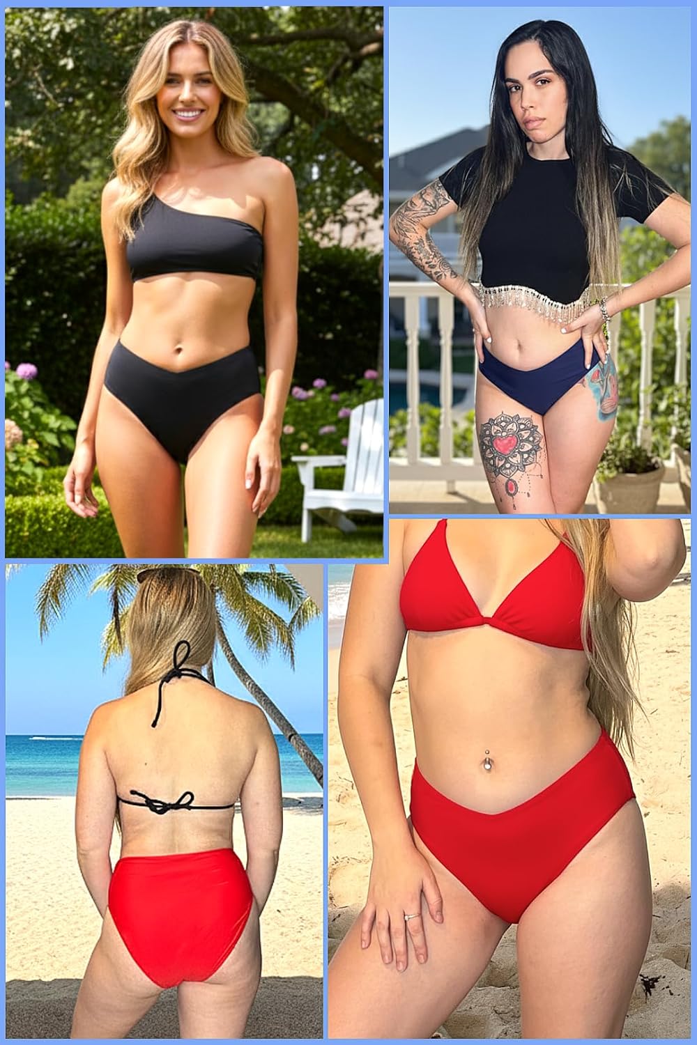 Zmart Mid Rise Bikini Bottoms - Women's Moderate-Full Coverage Bathing Suit V Cut Swimsuit Bottom - Image 6