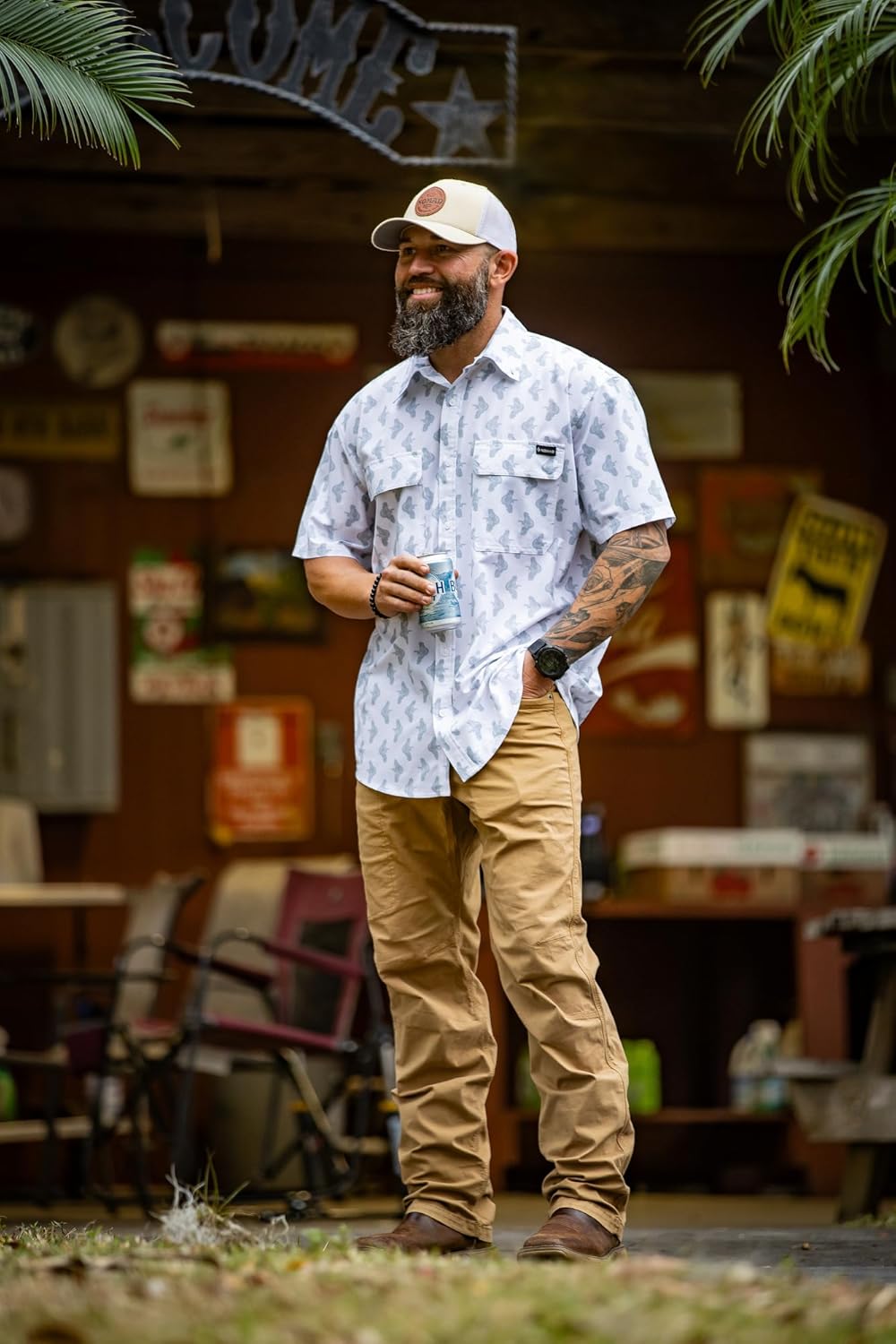 Nomad Men's Huntley Short Sleeve Button Down Hunting Lifestyle Shirt, White, Large - Image 6