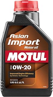 Motul Asian Import 0W20 Synthetic Oil | API SP, ILSAC GF-6A | Supports Fuel Efficiency and Long-Term Engine Protection | Compatible with Honda, Toyota, Nissan, Hyundai, Kia, Subaru | 1L