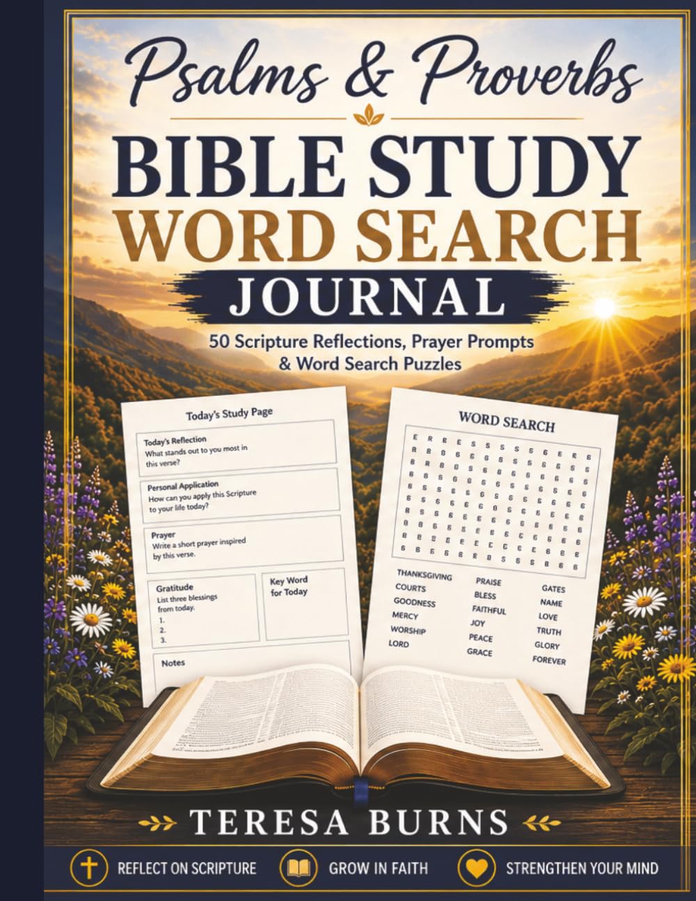Psalms & Proverbs Bible Study Word Search Journal: 50 Scripture Reflections, Prayer Prompts & Puzzles