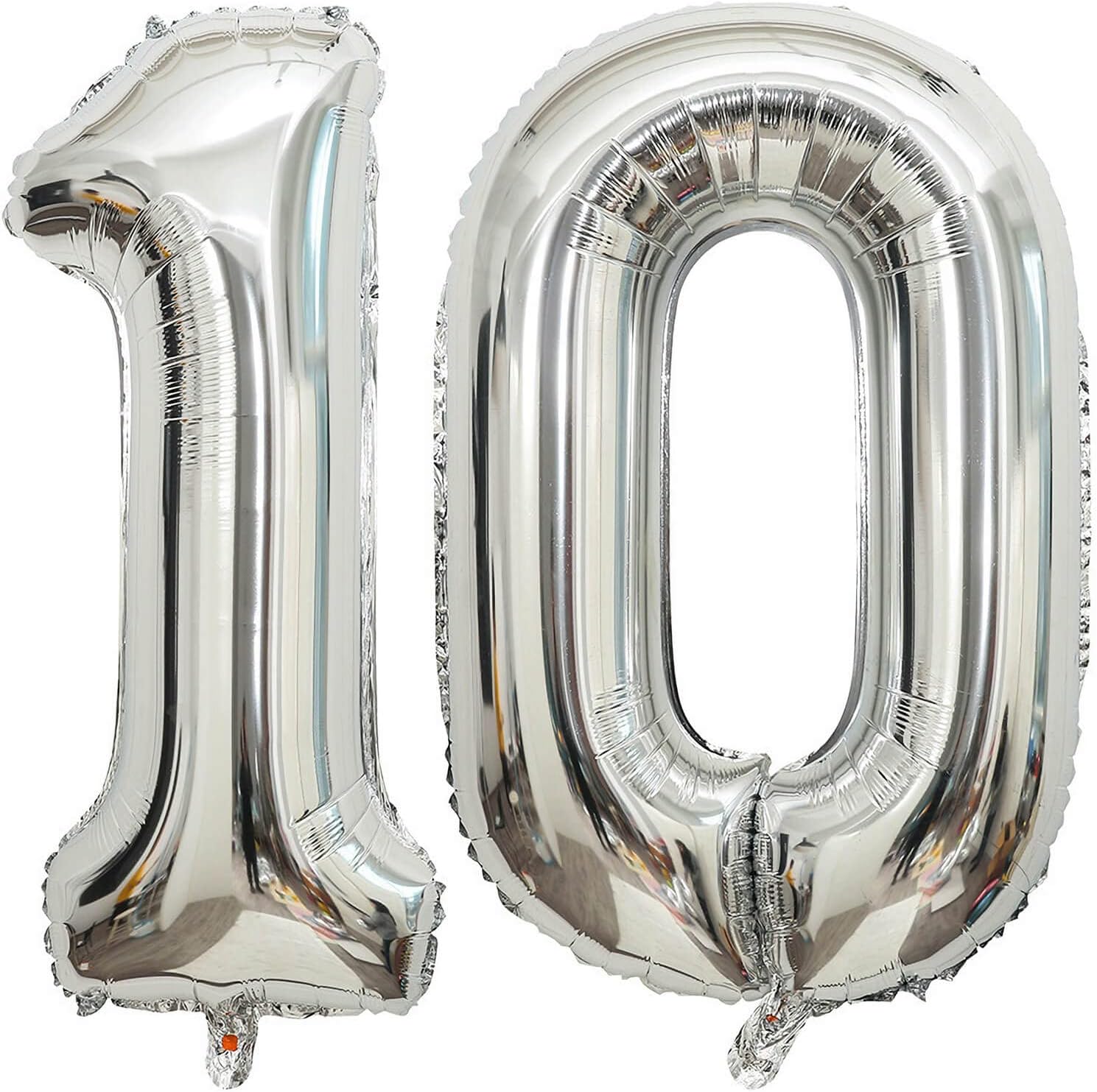 40 Inch Silver 10 Number Balloons Giant 10 Balloons Silver Birthday 10 Balloons 10th Birthday Anniversary Events Party Decorations Supplies Silver 10 40 Inch Silver