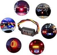 Vista 2 de Bnineteenteam 4 unidades de módulo intermitente de controlador estroboscópico de flash, 16 modos ajustables DC9-26V LED de luz de freno intermitente