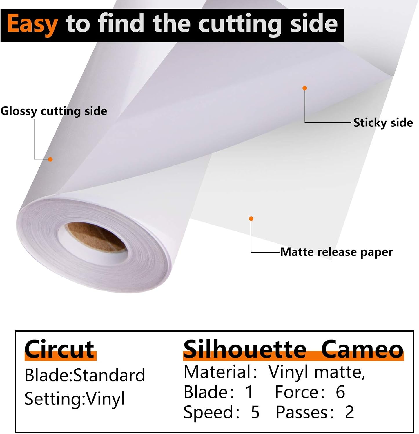 HTVRONT White Vinyl Permanent Vinyl Roll - 12" x 30ft White Adhesive Vinyl for Craft Cutter, Decal, Signs, Stickers