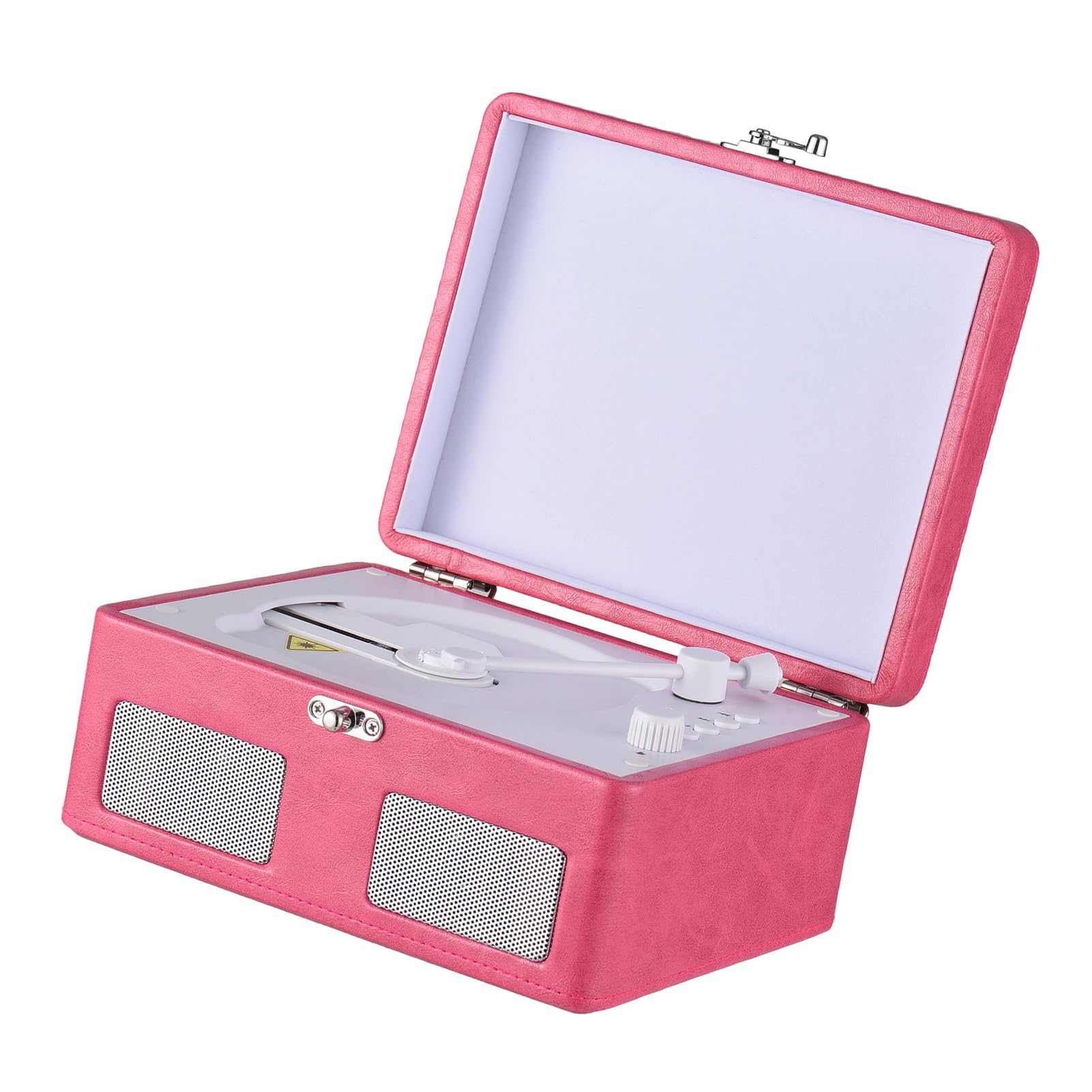 CHICIRIS Music Player Record Player, CD con Batteria Ricaricabile Turntable, Portatile, per Appassionati di Musica, Output di Input 3,5 Mm (PINK)