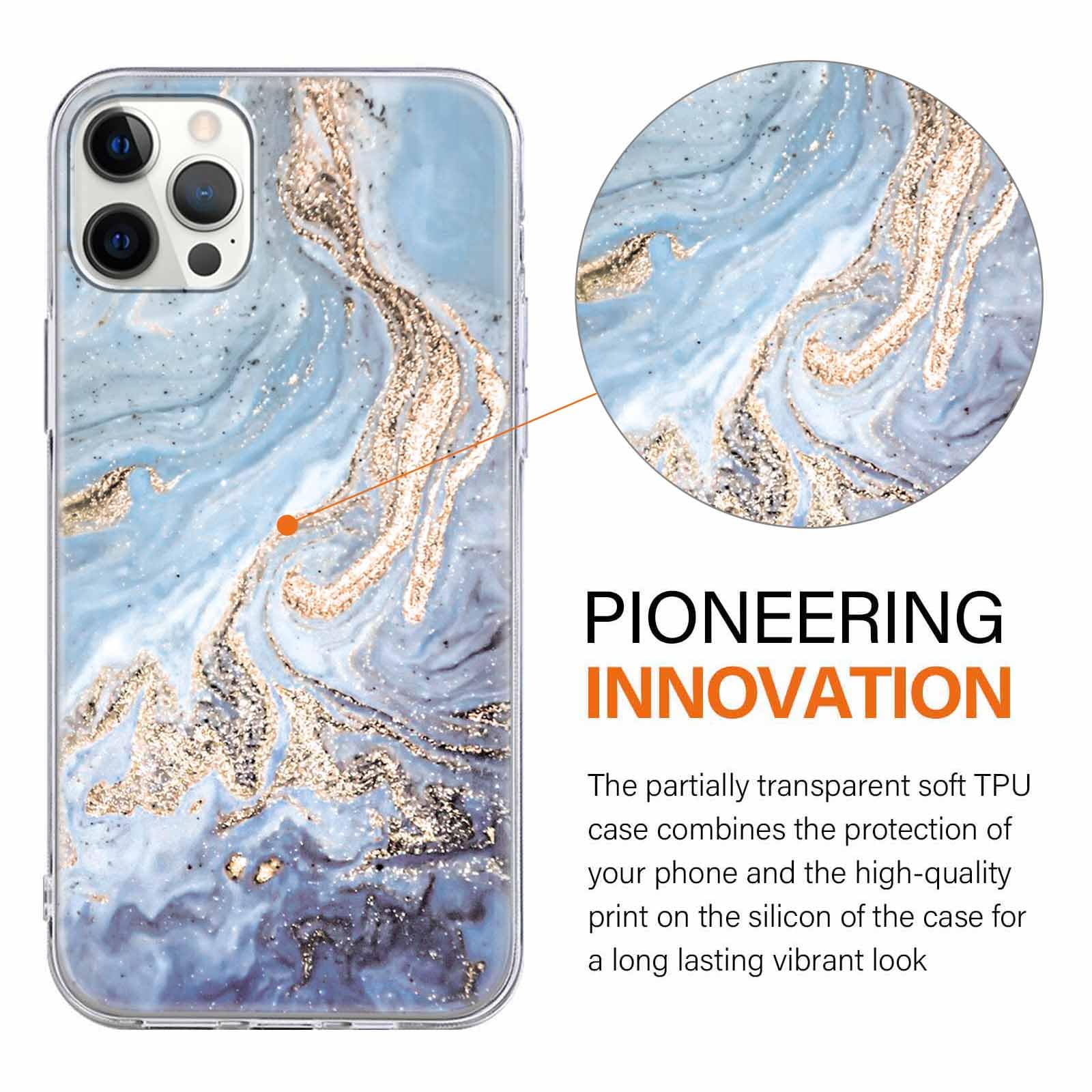 Handyhülle Für IPhone 12 / IPhone 12 Pro 6,1 Zoll – Marmor-Muster, Weiches Silikon & Stoßfester Bumper, Schützend & Stylisch