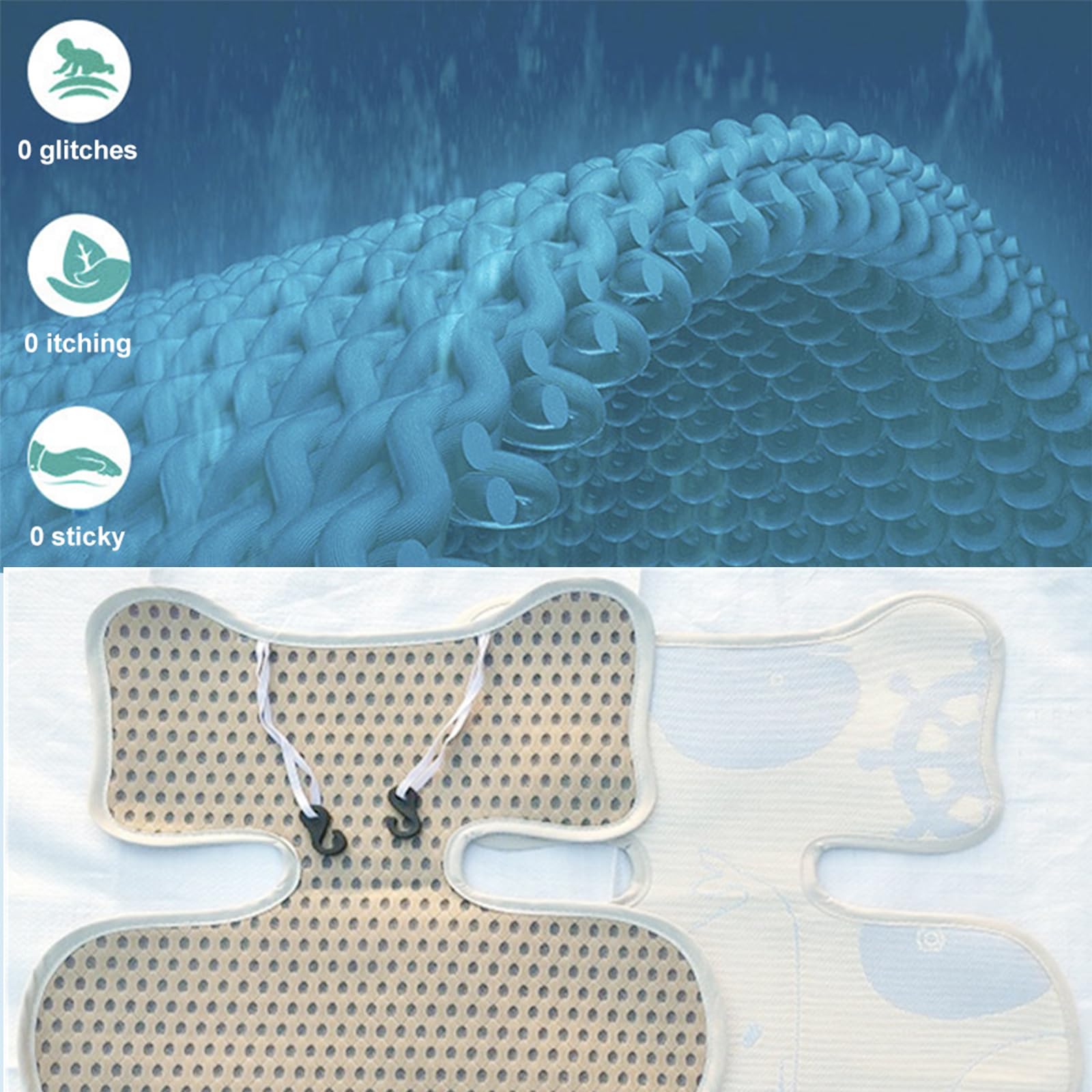 Coussin Siege Auto Été, Tapis de Refroidissement pour Bébé, Coussin de Siège Poussette Universelle, Housse d’Été Anti-Transpiration de Soie Glacée, Enfants Matelas Portable pour Poussette