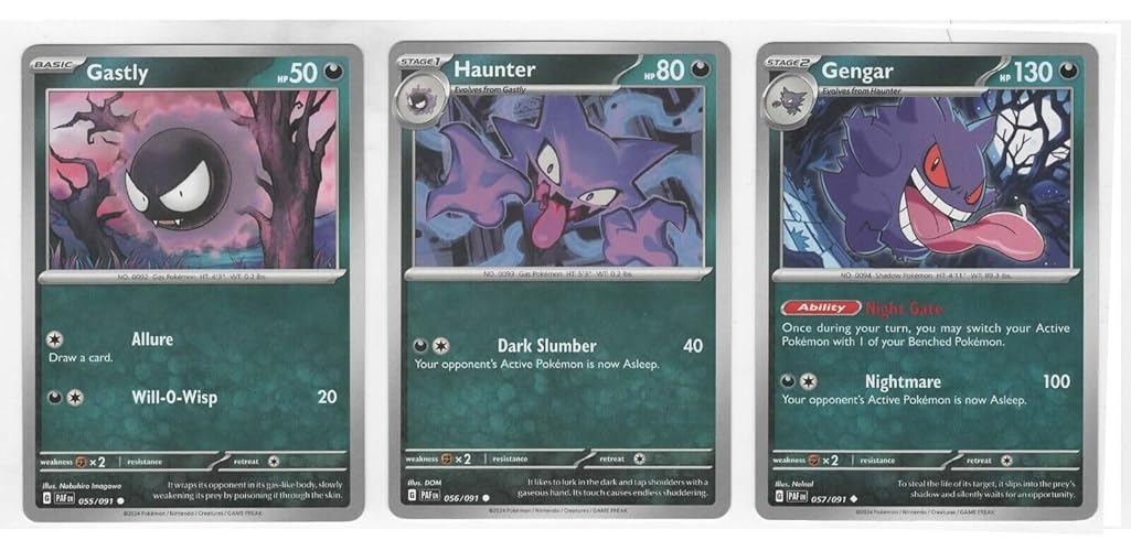 Gengar 057/091 - Paldean Fates – Pokemon – Evolution Card Lot - Set Gastly Haunter