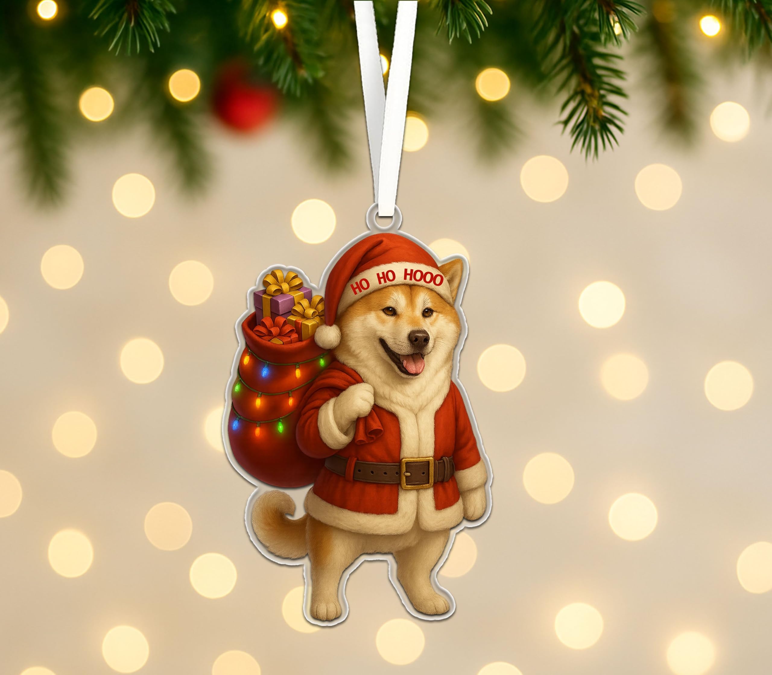 Décoration de Noël pour les amoureux des chiens Akita : le cadeau amusant