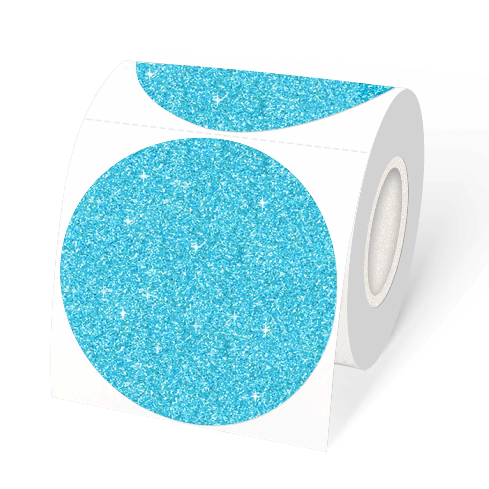 YEGAWEN 3" Holographic Thermal Label Stickers, Round Direct Thermal Label Stickers, Glitter Thermal Printer Sticker Labels for Gift Wrapping,