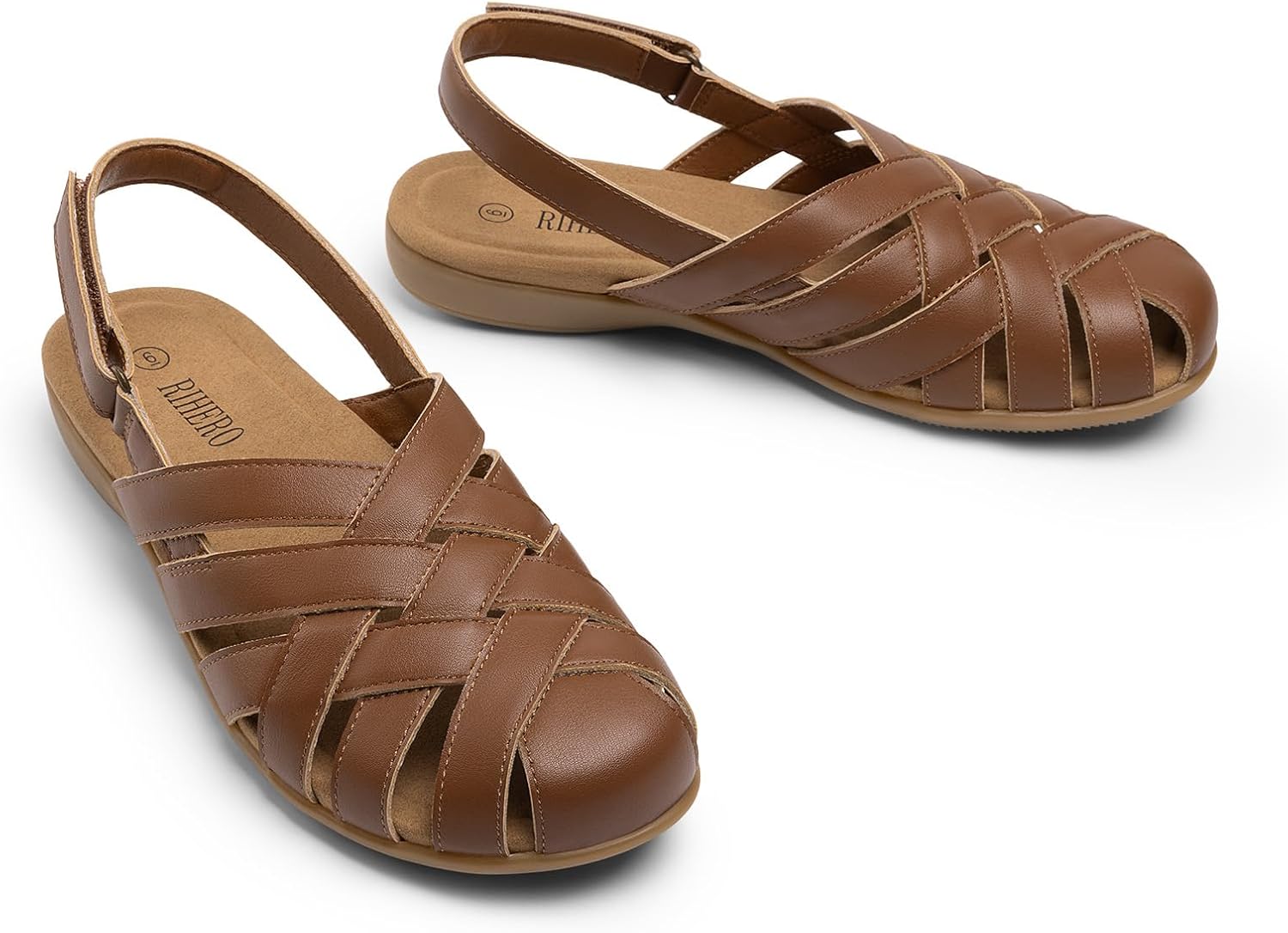 Rihero Closed Toe Sandals Women Comfortable Arch Support Fisherman Walking Sandals with Adjustable Strap - Image 6