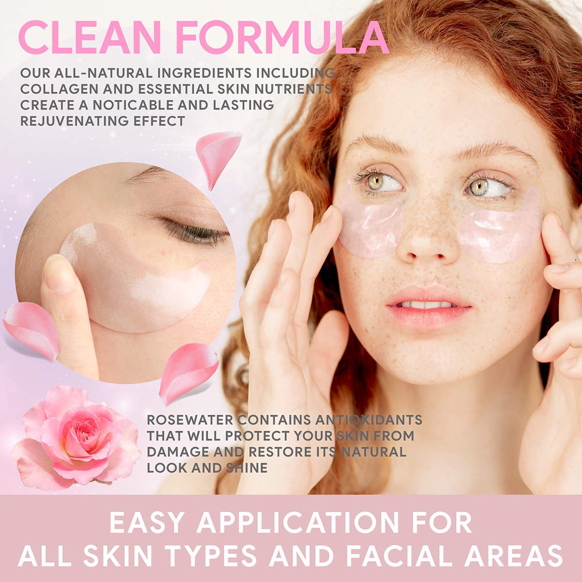 Pure Rosewater Anti-Aging Hydrogel Undereye Patch, Collagen Eye Mask, Dark Circles and Puffiness 60 PCs 30 Pair, Hydrogel Eye Patch for Wrinkles, Intense Moisturizing and Hydrating Anti-Aging Collagen : Beauty & Personal Care
