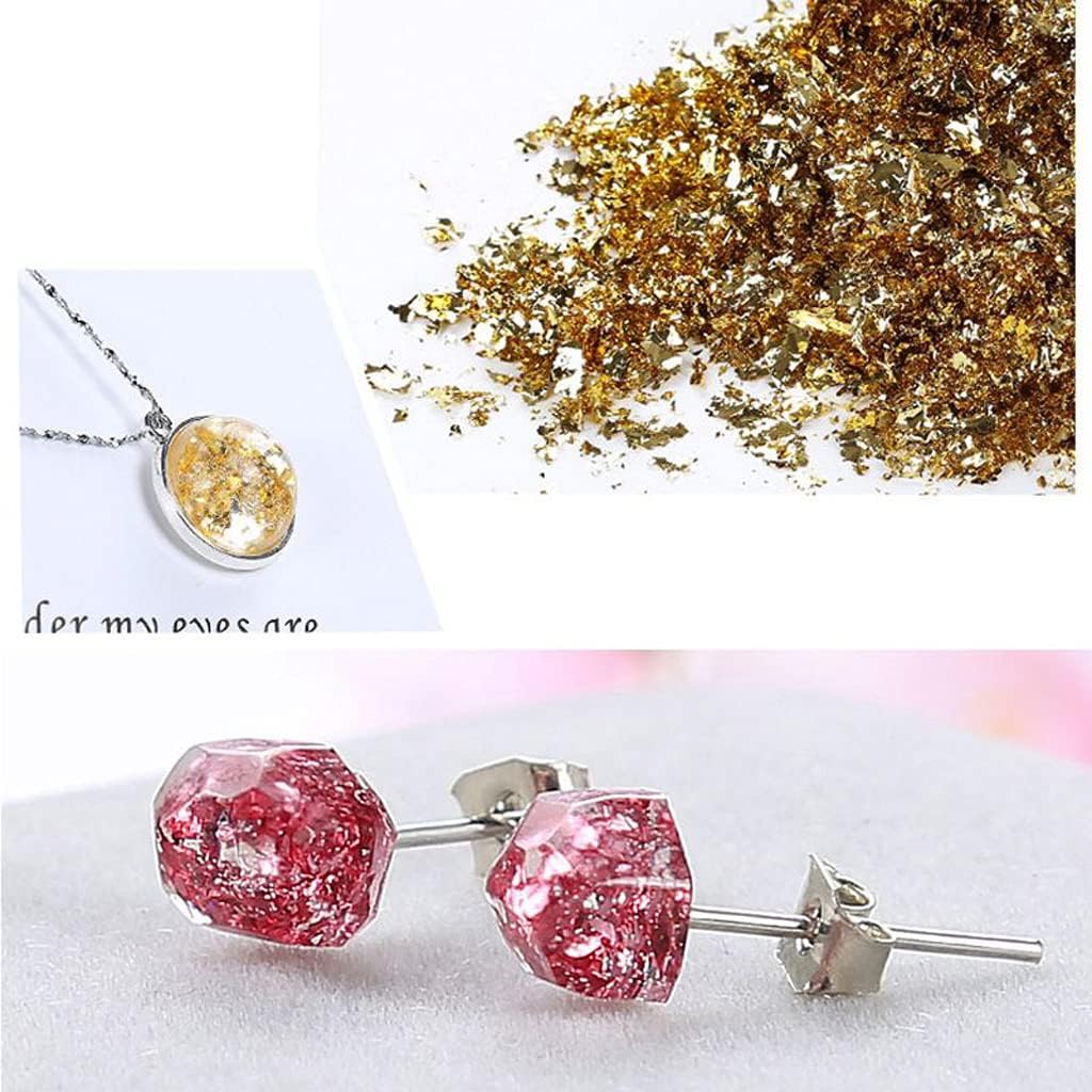 SOFEA 6 Colors Gold Leaf Gilding Resin Flakes Metallic Foil Flakes Painting Resin Arts