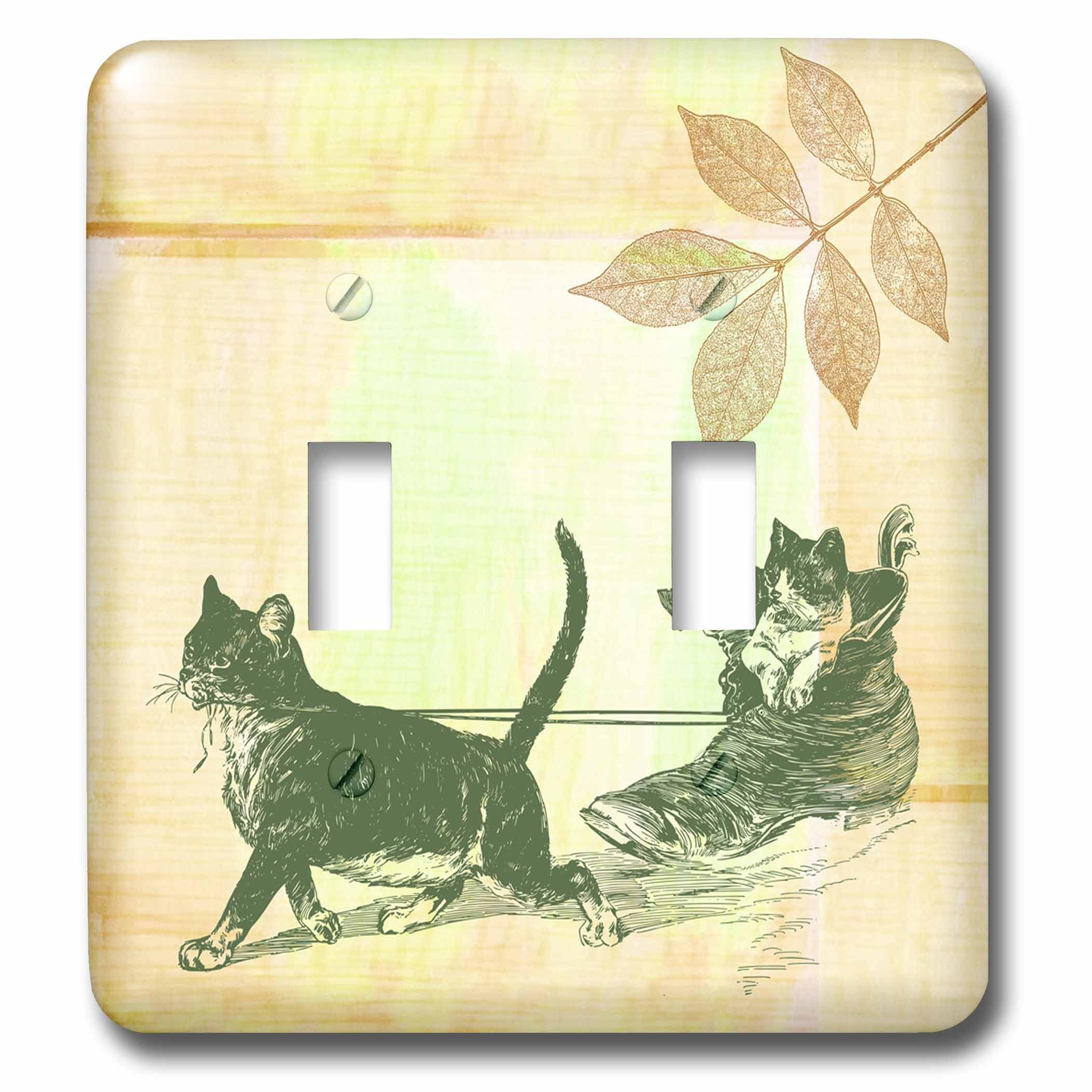 Trineos para gatos decoración de paredes infantiles y salones alegres placa 3dRose
