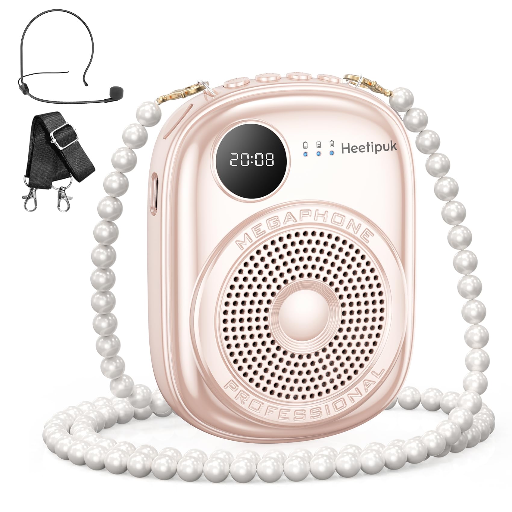 Mini amplificador de voz inalámbrico con micrófono de solapa - Altavoz portátil con estuche de carga y almacenamiento para profesores, conferencias, capacitaciones, uso al aire libre