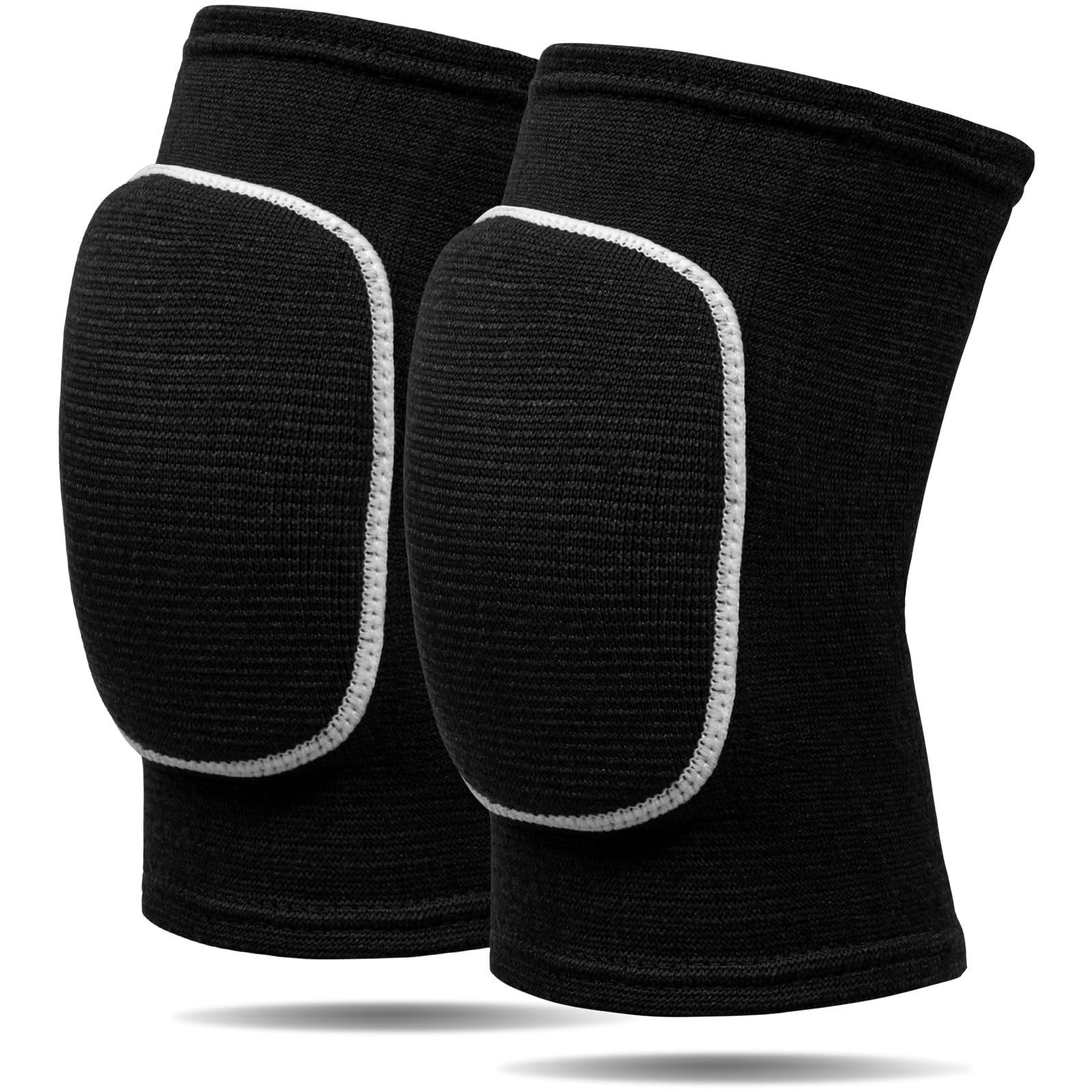 RYBTB Volleyball Knee Pads for Dancers, Soft Breathable Knee Pads for Men Women Kids Knees Protective, Knee Brace for Volleyball Football Dance Yoga Tennis Running Cycling Workout (Small-Black White)