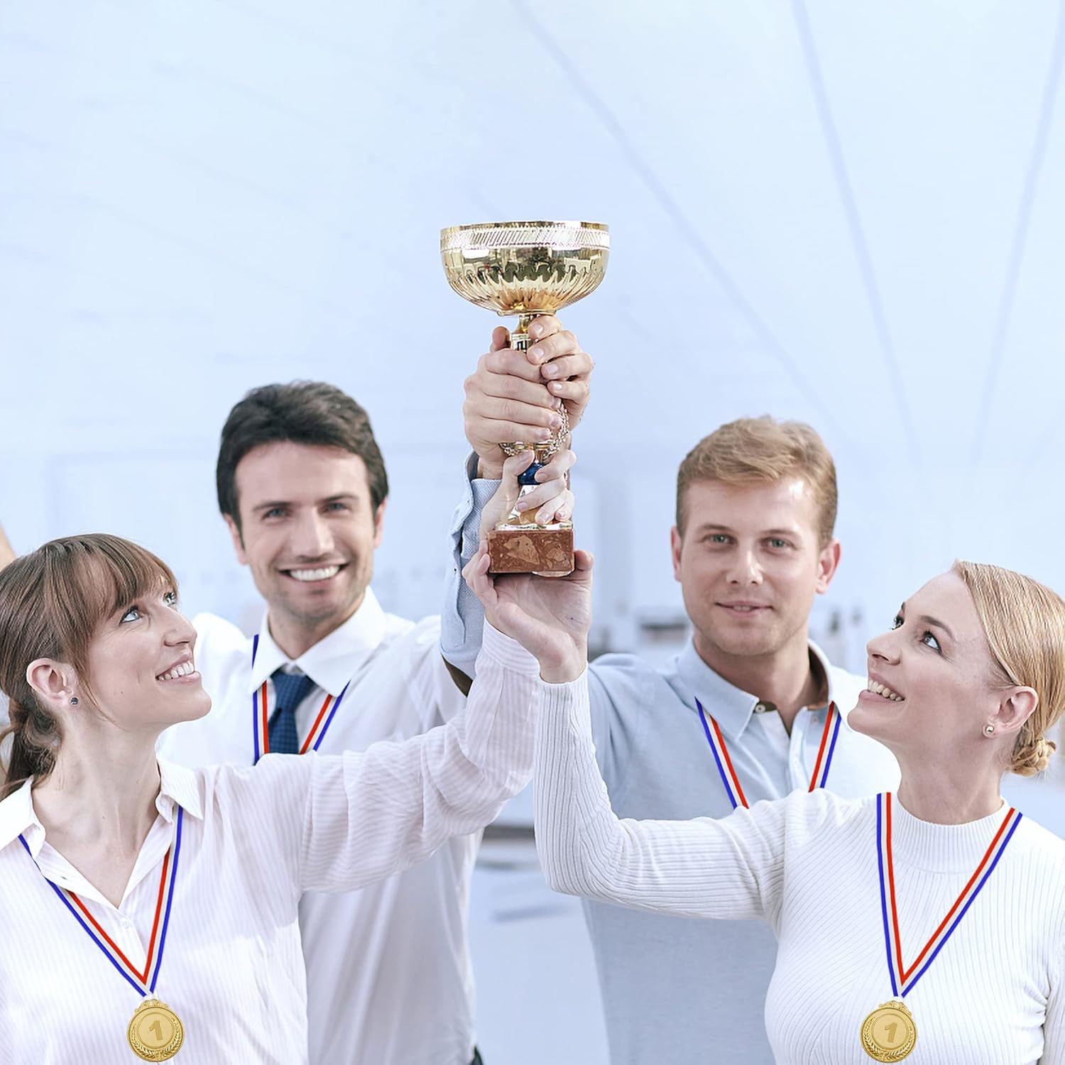 IHPUKIDI 12/24/48/96 Pieces Gold Silver Bronze Award Medals, Olympic Style Winner Medals Gold Silver Bronze Prizes for Sports, Competitions, Party Favors, 2 Inches