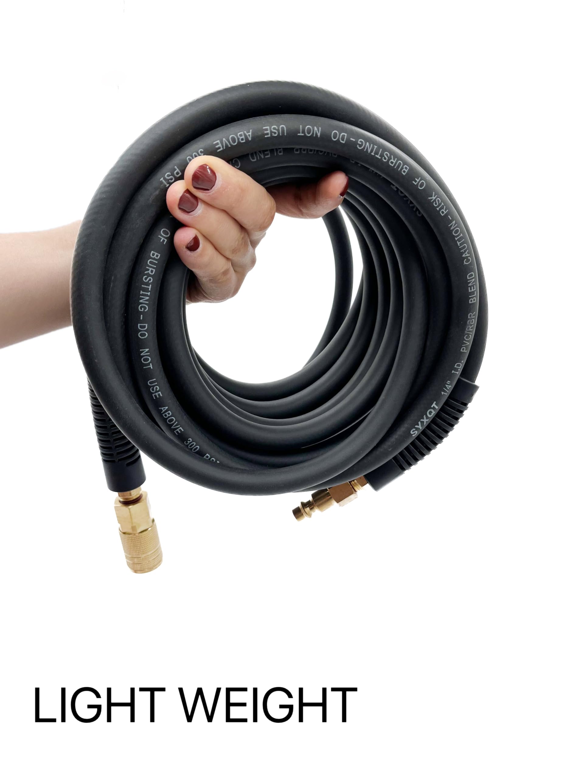YOTOO Hybrid Air Hose 3/8x25 Feet - 300 PSI Heavy Duty With Brass Fittings