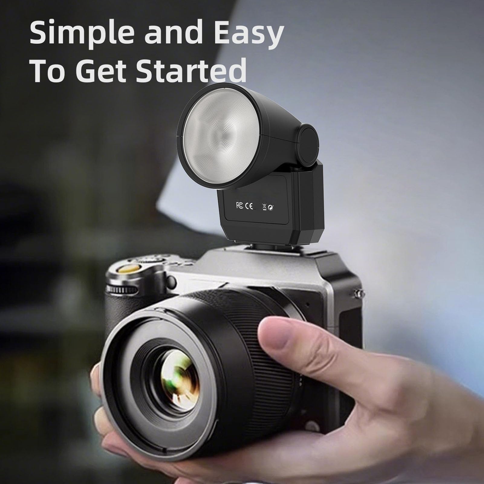 Mini Camera Flash, GN8 6500K CRI97 Camera Mini Flashlight, Continuous Fast Flash, Universal Hot Shoe On Camera Flash Speedlite for DSLR Cameras