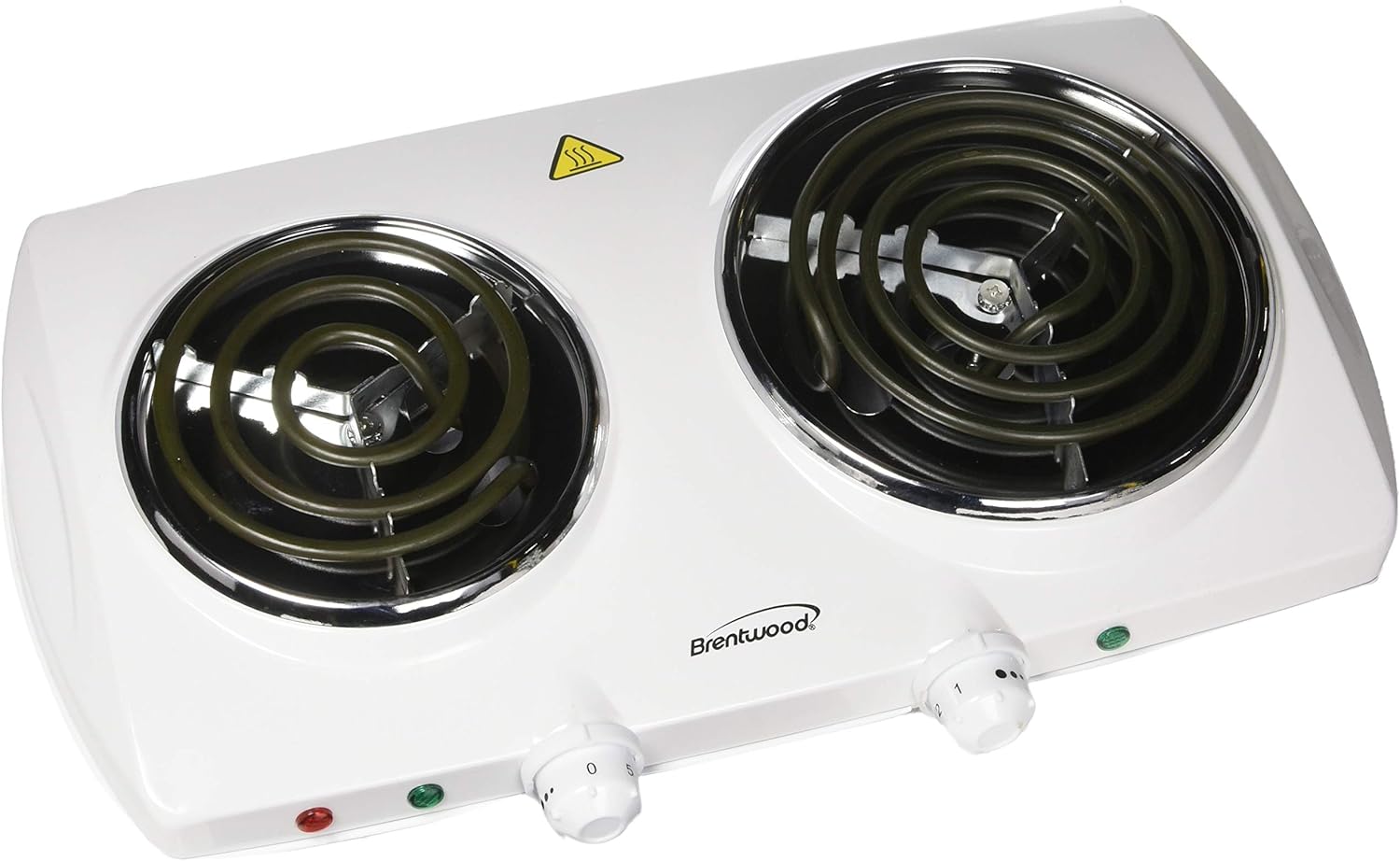 BRENTWOOD TS-368 Electric Double Burner (White) - TWO YEARS
