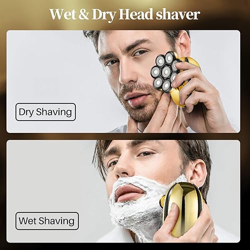 Miniatura 6 de Afeitadora de cabeza para hombres calvos, maquinilla de afeitar eléctrica 8D, multifuncional, afeitadora eléctrica inalámbrica, afeitadora de cabeza