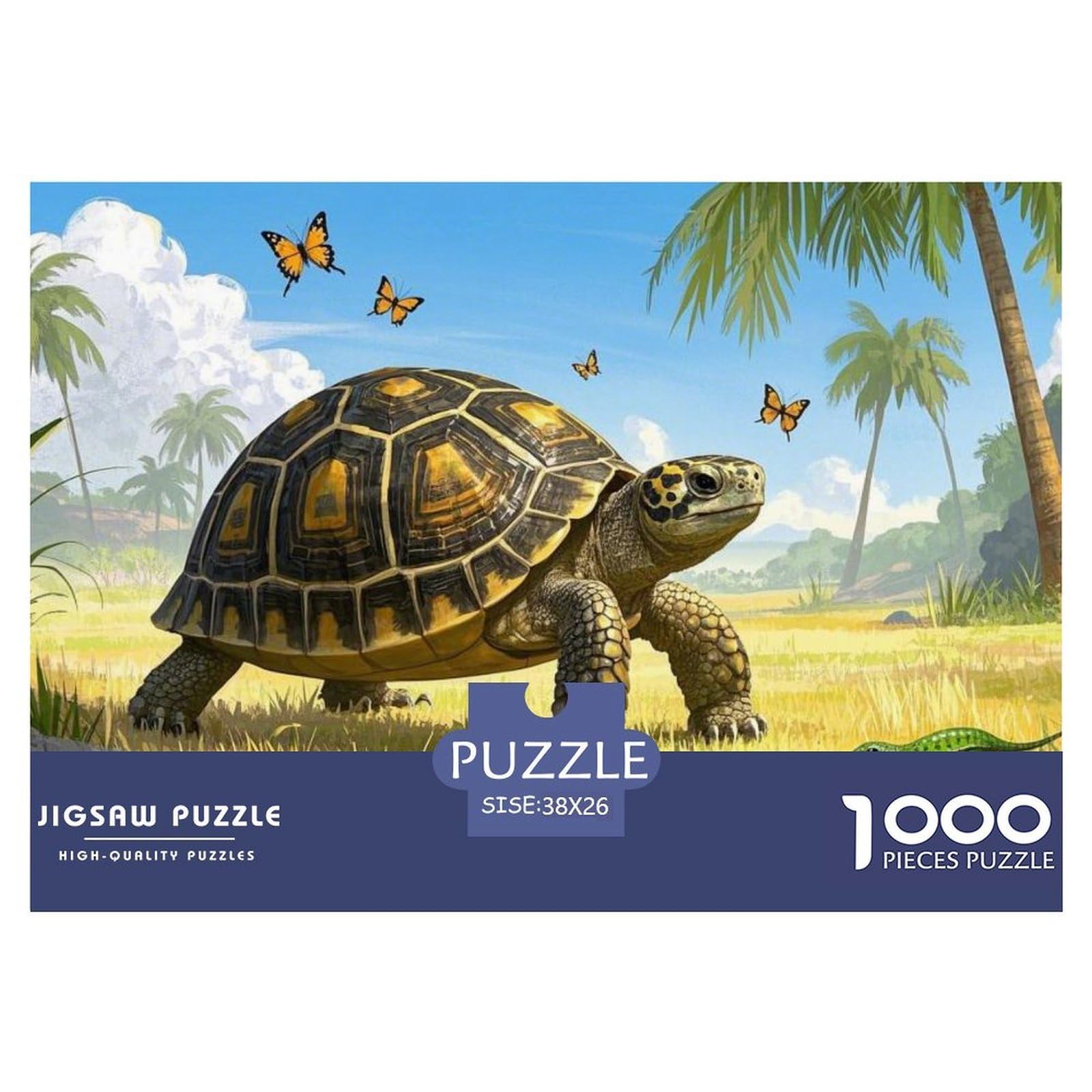 Puzzles Indian Star Tortoise 1000 Pieces Challenge Game for Adults,Tropical Landscape Impossible Jigsaw Puzzles 1000 Pieces Educational Games Home Decoration 38x26cm/1000pcs
