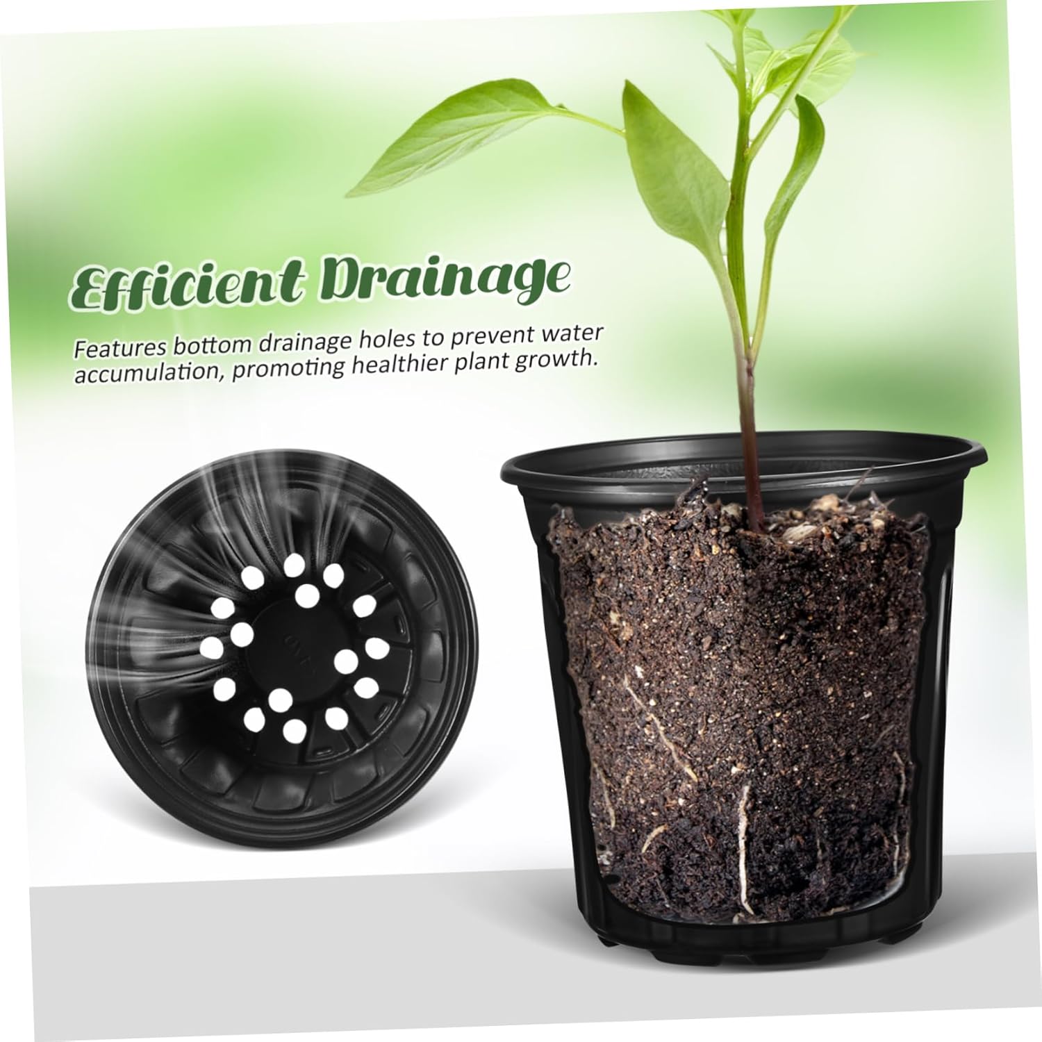 BESPORTBLE 50pcs Plastic Planter Pots Drainage Holes Versatile Flower Plant Containers for Home Decor and Garden Use Nursery Pots for Indoor and Outdoor Plants