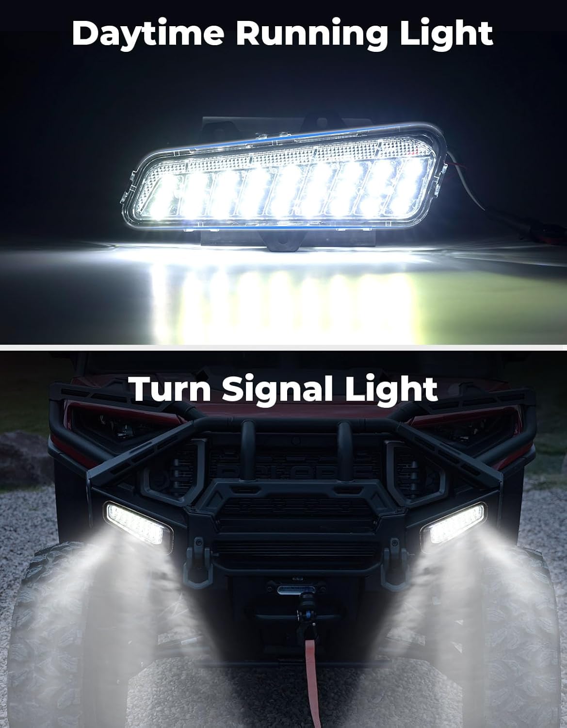 KEMIMOTO LED 1500 Bumper Lights Compatible with Polaris Ranger 1500 XD / 1500 Crew 2024 2025 2026, UTV Front Accent Light, Brushguard Auxiliary Headlight Accessories, Replace# 2889767 (2 PCS) - Image 3