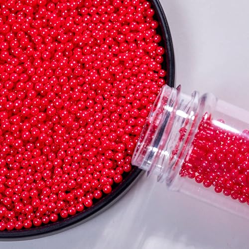 Miniatura 6 de Red Sprinkles - Perlas comestibles para pasteles, 4.6 onzas, chispas de galletas, perlas de azúcar, perlas de caramelo comestibles para decoración