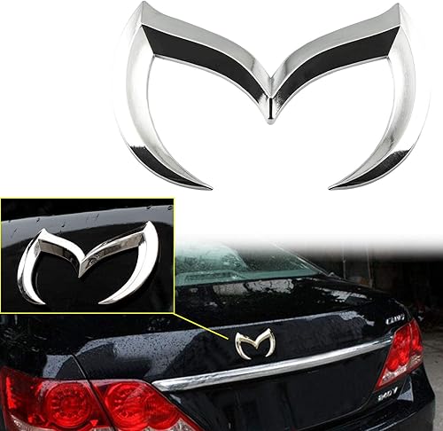 Xotic Tech - Calcomanía de insignia para maletero trasero con emblema Evil M, compatible con Mazda 3 6 CX MX Miata (plateado)