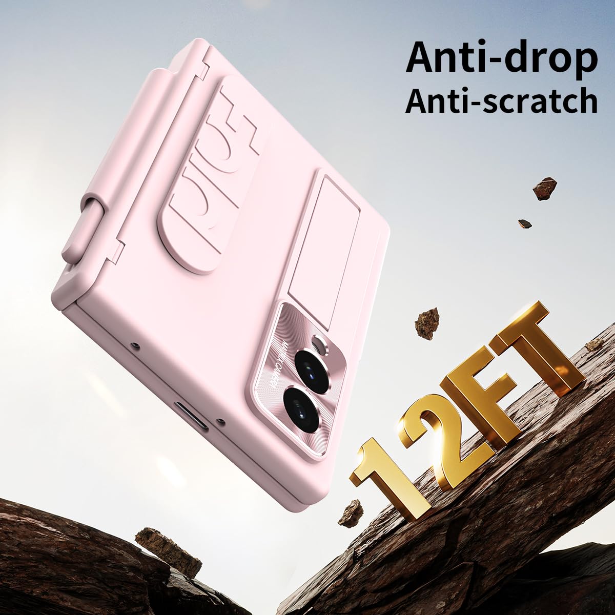 Unichthy Custodia antiscivolo per Samsung Galaxy Z Fold 8 2026, rosa