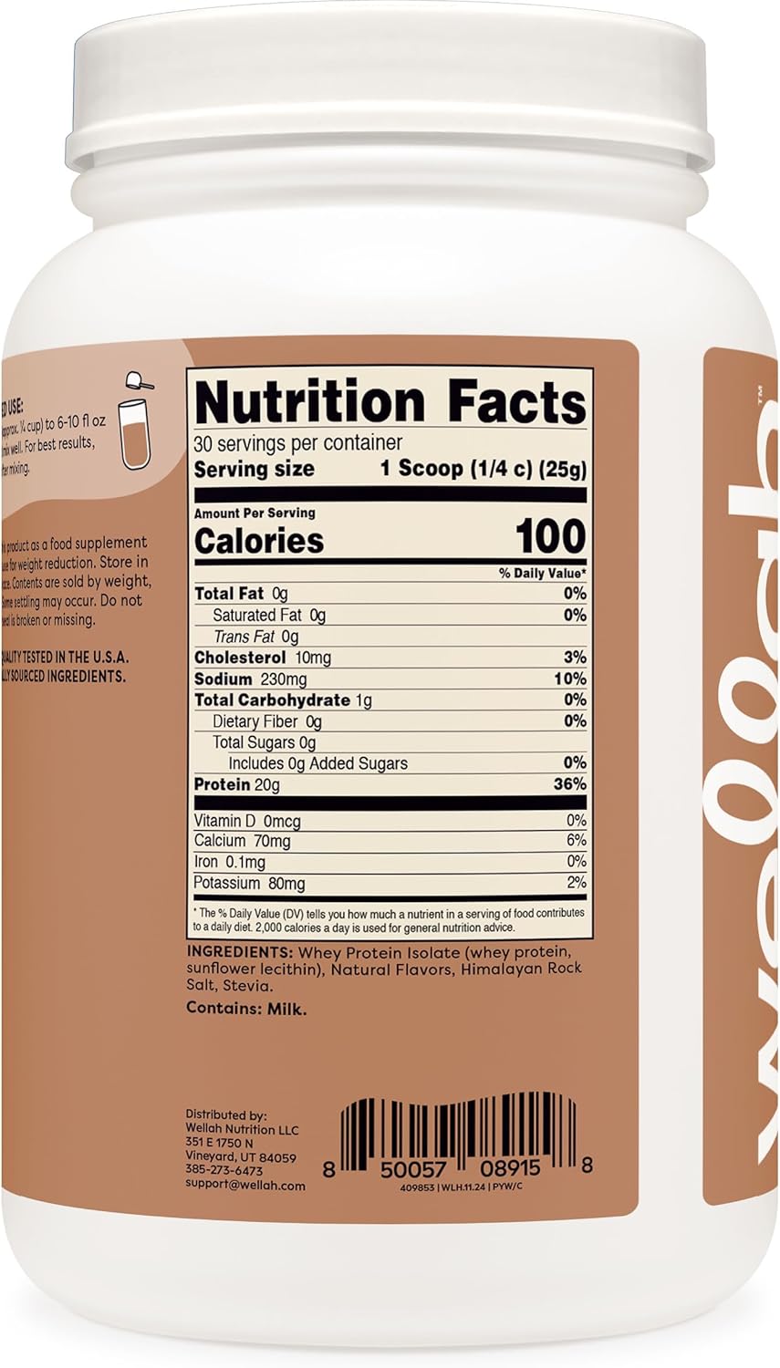 Wellah Protein Your Whey (30 Servings, Coconut Flavored) - Whey Protein Isolate Protein - Image 4