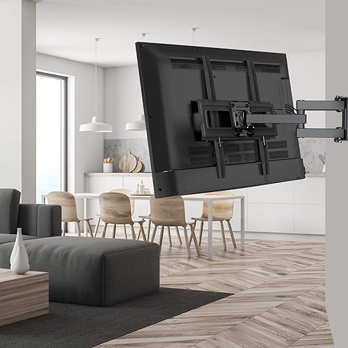 Miniatura 7 de Soporte de pared para TV de movimiento completo, brazo de extensión giratorio articulado dual para la mayoría de televisores curvados planos LED,