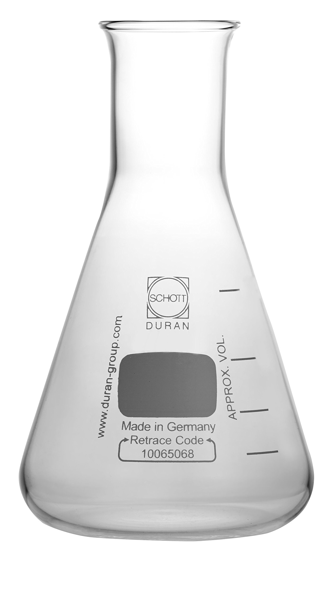 Buy Erlenmeyer flasks 500ml , narrow neck with graduations and beaded