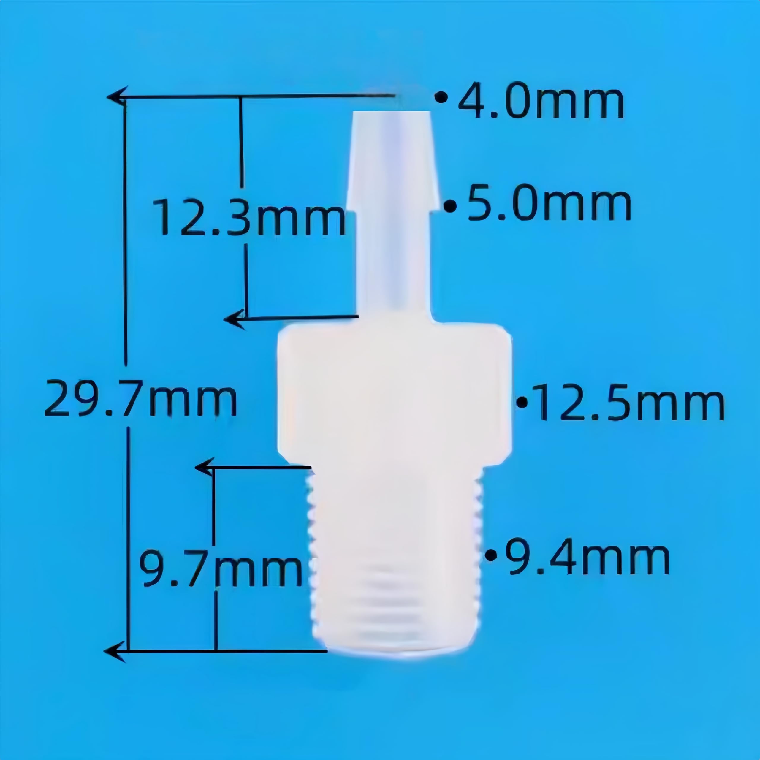 acoplamiento de manguera, 50 Uds. Conector adaptador de rosca macho 5/32 "a 1/8R for manguera plástico reutilizable for maquinaria laboratorio y alimentos