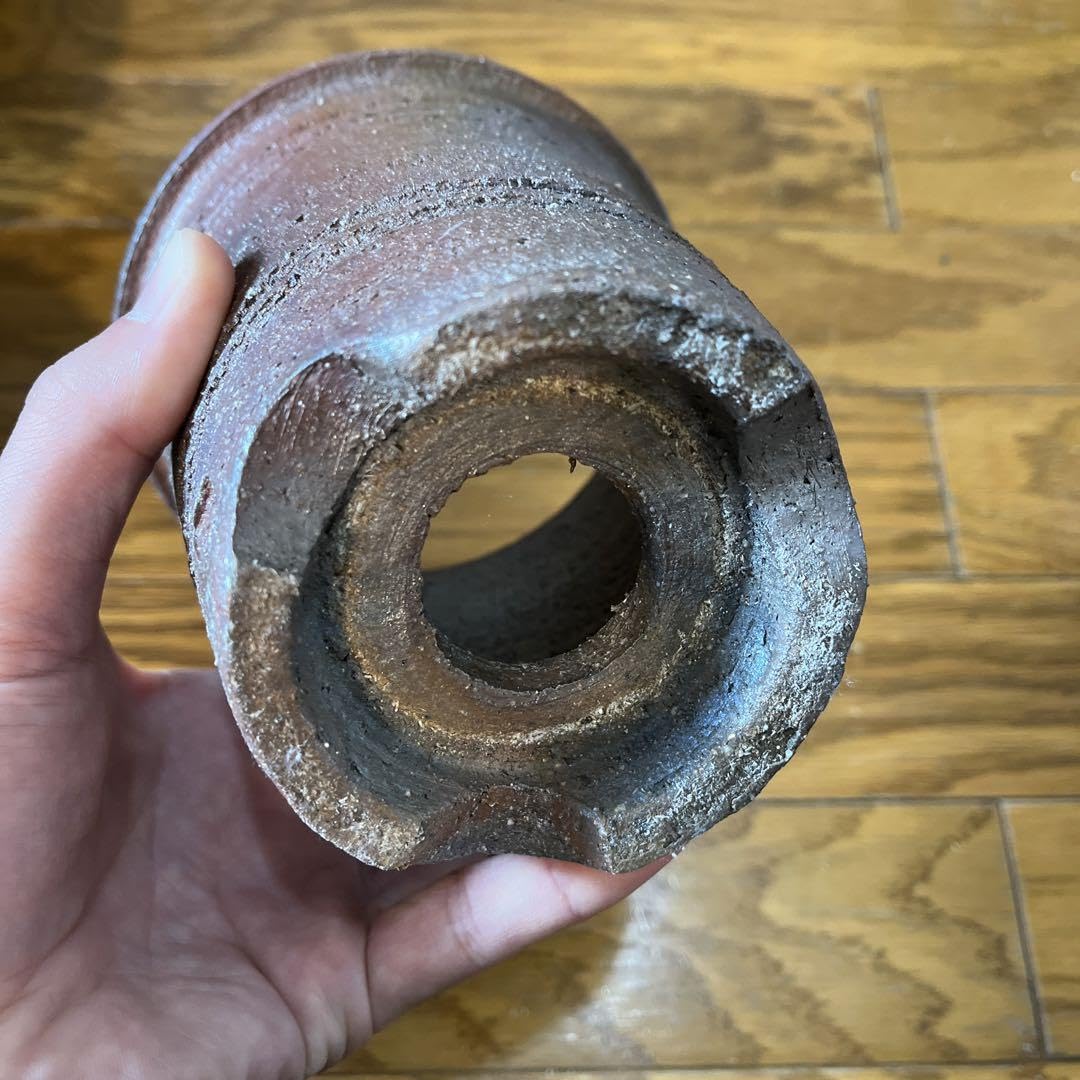 伝市鉢 希少な穴窯焼成 縦13cm 横13cm アガベやコーデックスに