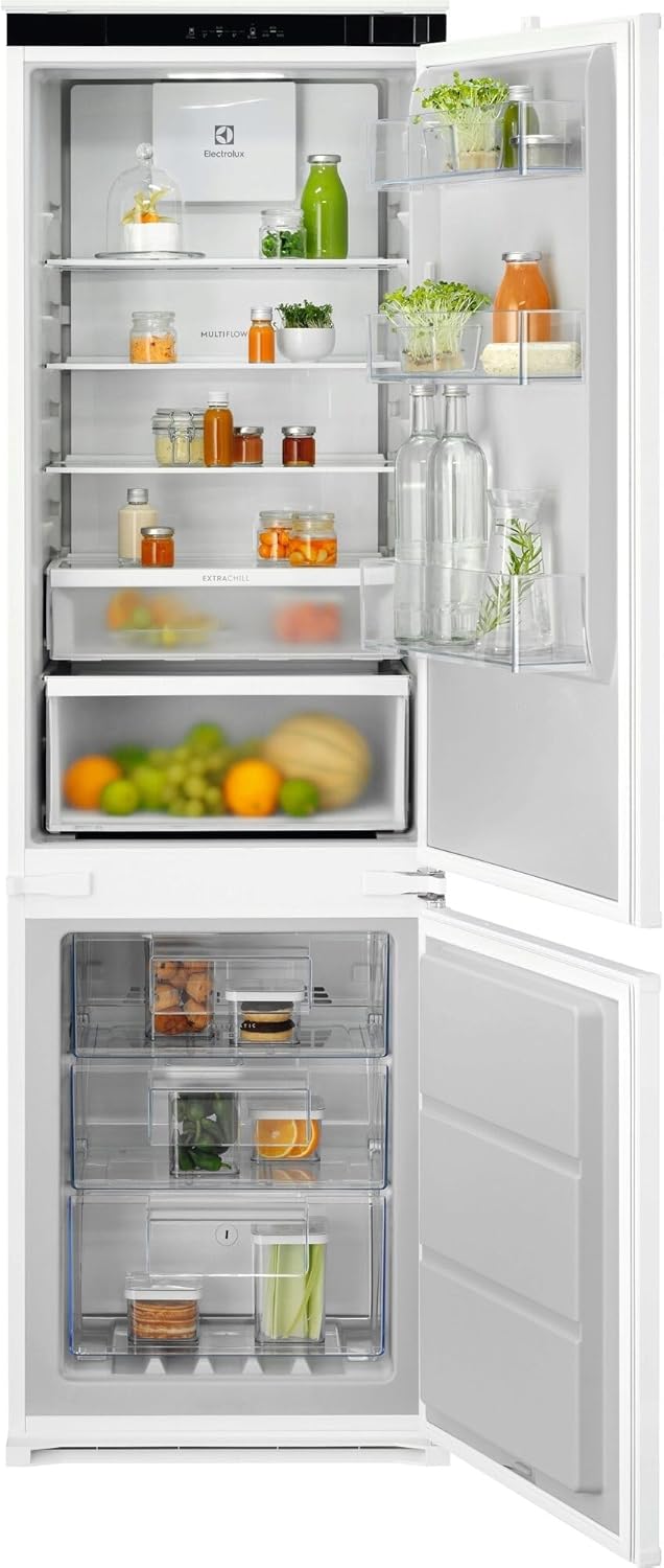 Electrolux ENT6MD18S0 - Frigorifero da incasso combinato 249 L, TwinTech Total No Frost, AI CoolAssist, display LCD touch, classe energetica D, congelatore 4 stelle, raffreddamento separato
