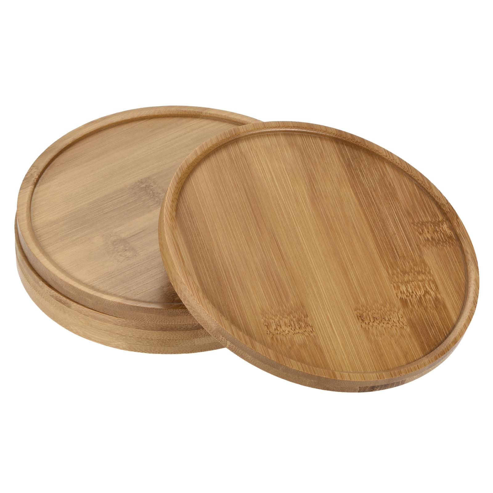 Soucoupe ronde en bambou PATIKIL 14 cm pour pot de fleurs intérieur | Lot de 4