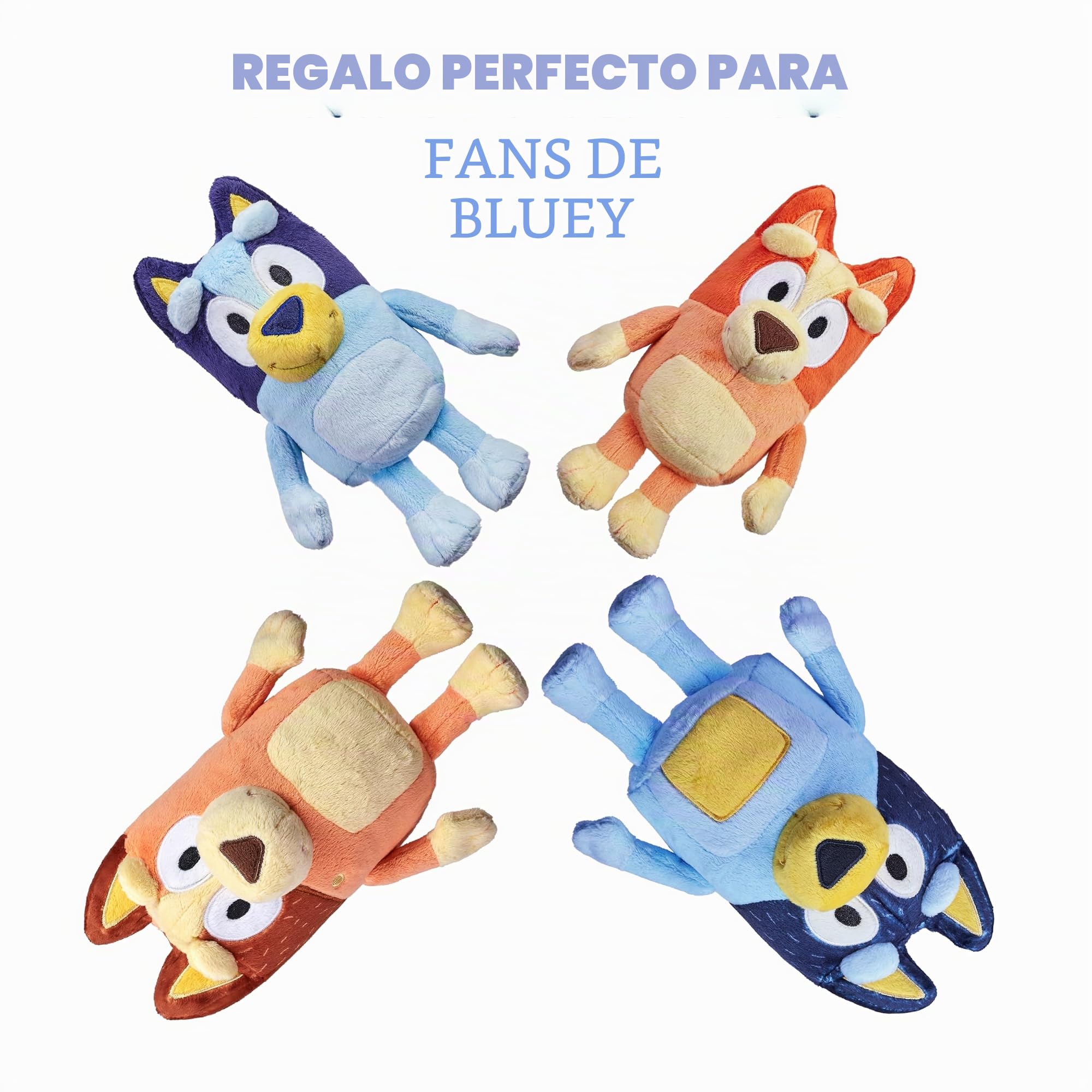 Hikyskin Bluey Heeler Family Plush Set 4 Plush 7-8" Figures | Amazon Exclusive | Personajes de Bluey suaves, Bingo, Bandit y Chilli, peluches de peluche para niños a partir de 3 años