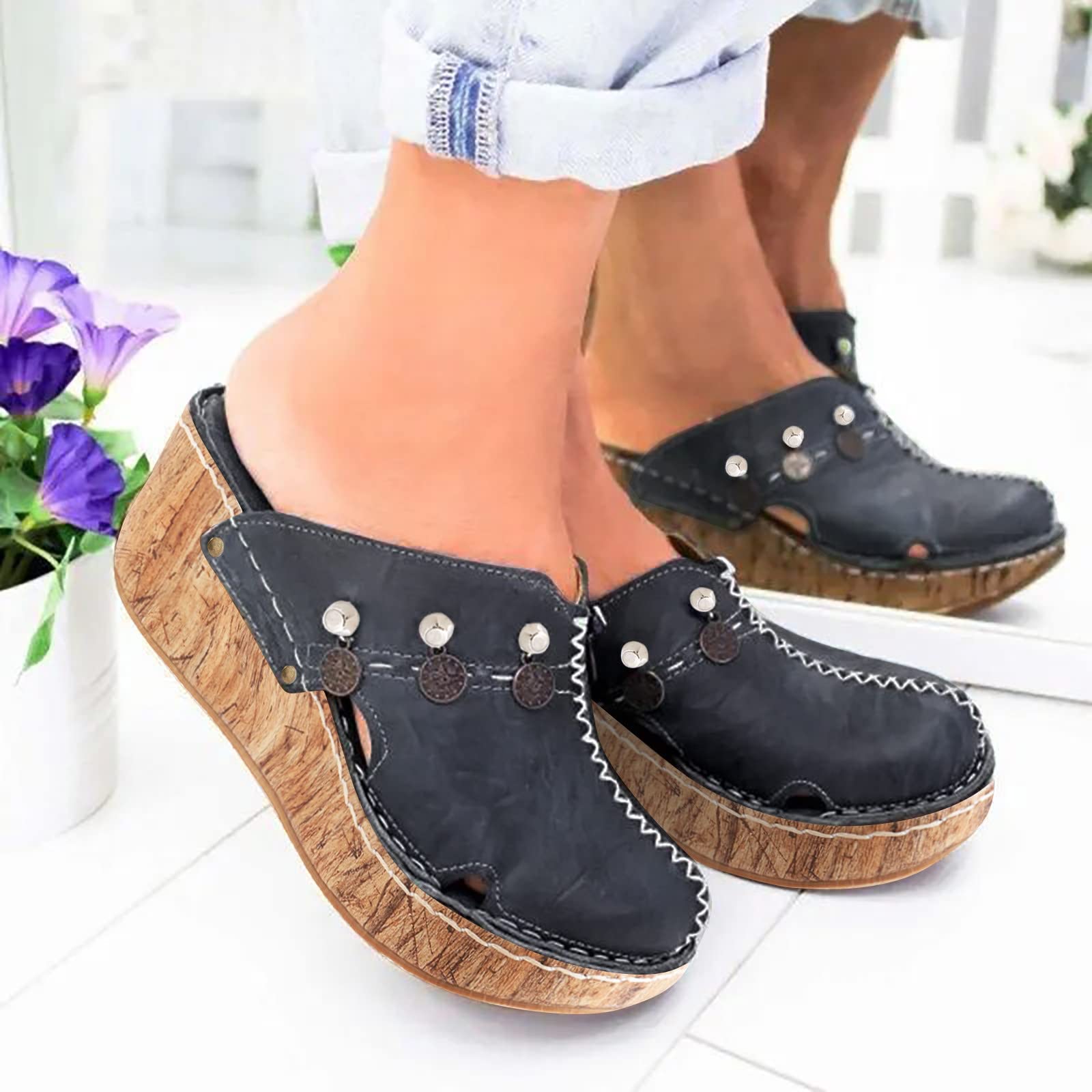 Ciabatte Donna Estate Zeppe Traspirante On Punta Sandali Pantofole Comode Scarpe Da Spiaggia In Blue Ciabatta Elegante Estive Eleganti Plastica 35 Ortopediche Con Plateau Sneakers Estiva
