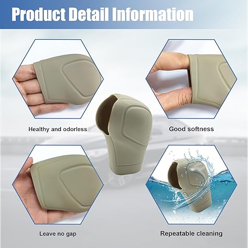 Miniatura 4 de 2 fundas para pomos de palanca de cambios de automóvil, accesorios de silicona elástica para proteger el cambio automático, protector antideslizante
