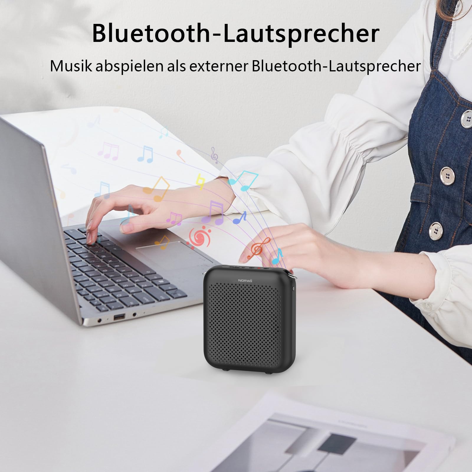 Norwii Sprachverstärker, PA-Endstufen, Tragbares Mini-Kabelmikrofon-Headset für Lehrer im Klassenzimmer und bei Vorlesungen im Freien, Unterricht, Reiseleiter, USB-C-aufladbar