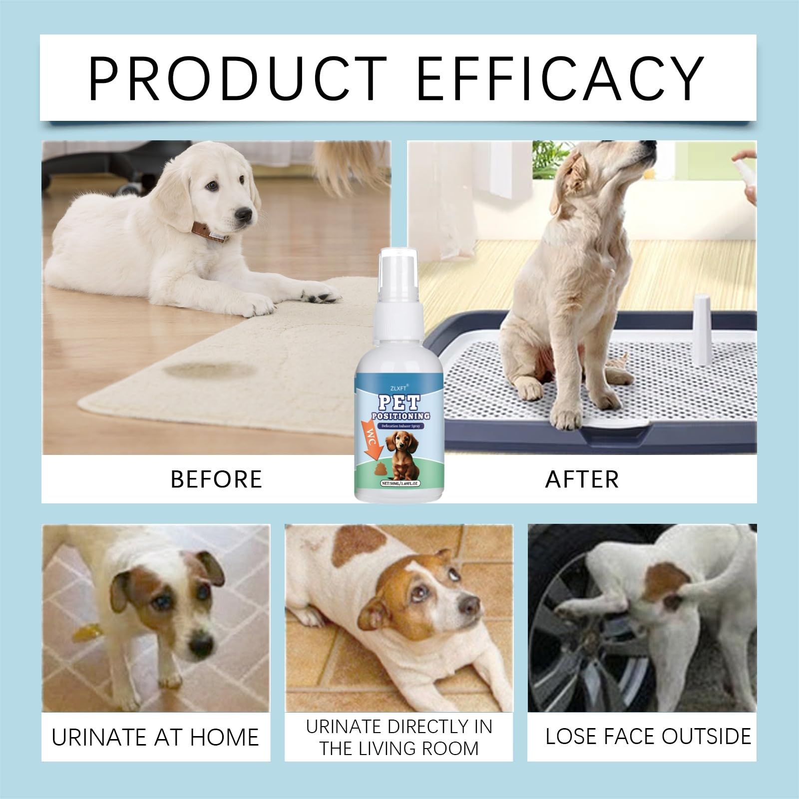 Spray per Addestramento Vasino per Cani,2pcs Spray per Addestramento al Vasino per Animali Domestici,Uso Quotidiano del Cane Liquido di Addestramento Della Toilette,Dog Potty Training Spray