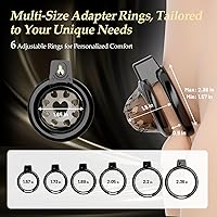 Vista 3 de Jaula de castidad masculina, jaula de silicona suave para pene con cinturón de castidad ajustable y 6 anillos para el pene, dispositivo de castidad