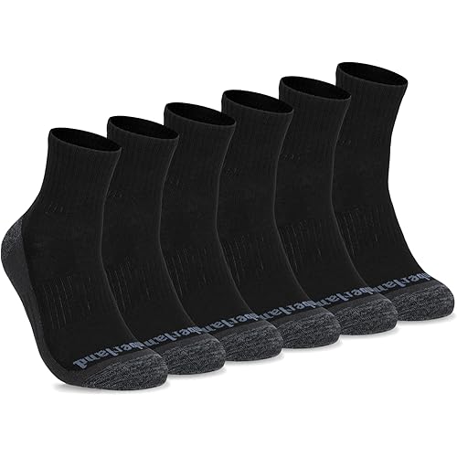 Timberland Men's, Comfort Quarter Socks, Arch Support, Padded Cushion, Moisture Control