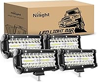 Vista 14 de Nilight Barra combinada de 6.5 pulgadas, 2 unidades, 120 W, luz de trabajo LED impermeable, triple fila con interruptor basculante de 5 pines, kit
